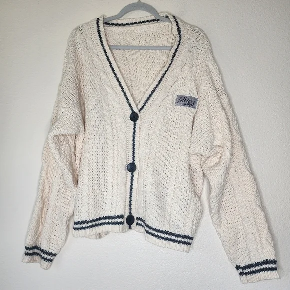 Taylor Swift Original Folklore Album Patch Cardigan Sweater M/L - Picture 2 of 9